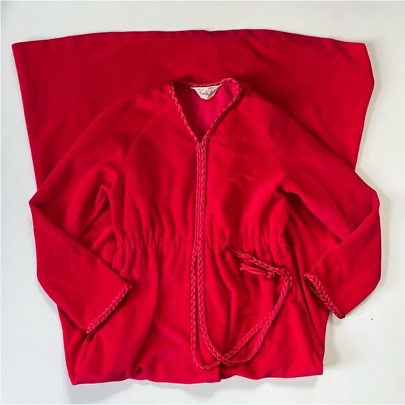 Vintage Vanity Fair Velour Maxi Ruby Dressing Gown Niightgown - Picture 7 of 11